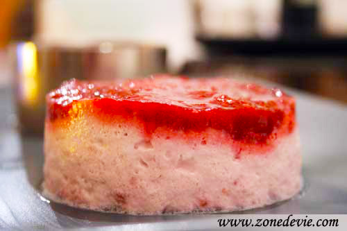 Mousse et gelée de framboise
