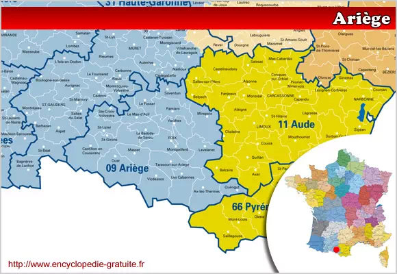 Carte de l'ariège