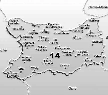 Les villes du département du Calvados