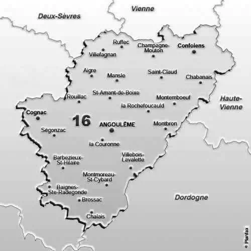 Carte du département de la Charente