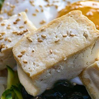 Tranches de tofu en salade