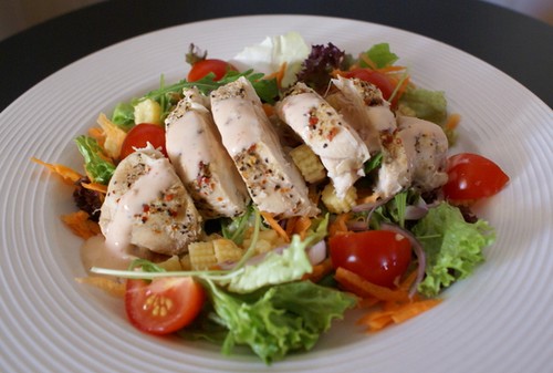 Salade diététique au blanc de poulet